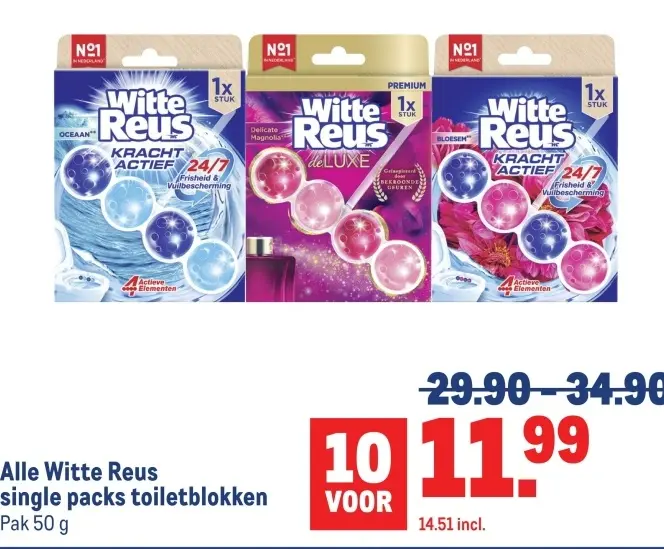 Aanbieding: Witte Reus single packs toiletblokken