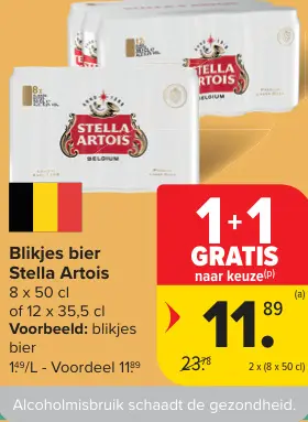 Promotie: Blikjes bier Stella Artois