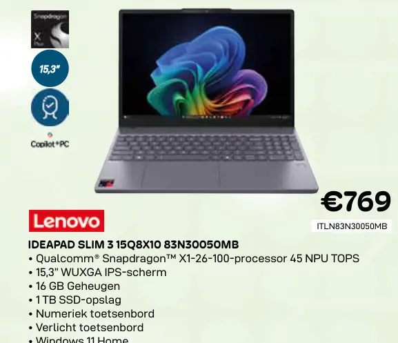 Promotie: Ideapad slim 3 15q8x10 83n30050mb