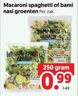 Aanbieding: Macaroni spaghetti of bami nasi groenten