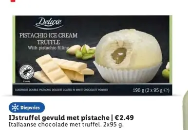 Aanbieding: IJstruffel gevuld met pistache