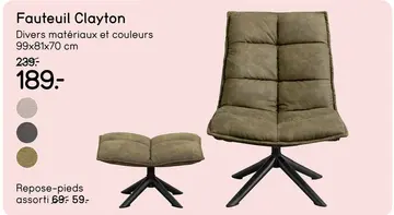 Offre: Fauteuil Clayton