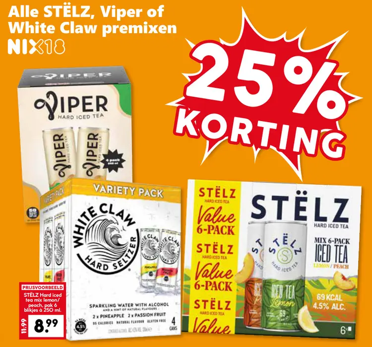 Aanbieding: Alle STËLZ, Viper of White Claw premixen