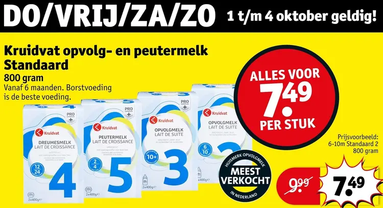 Aanbieding: Kruidvat opvolg- en peutermelk Standaard