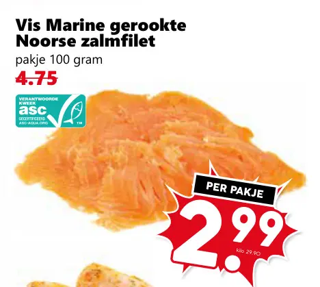 Aanbieding: Gerookte Noorse zalmfilet