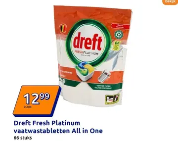 Aanbieding: Dreft Fresh Platinum vaatwastabletten All in One