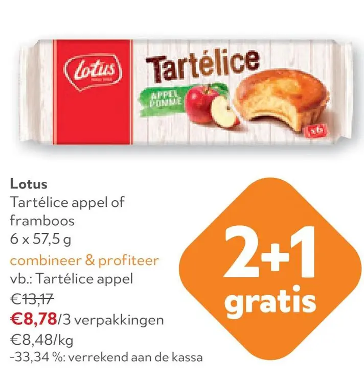 Aanbieding: Tartélice appel of framboos
