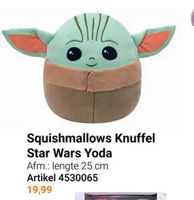 Aanbieding: Squishmallows Knuffel Pluche Star Wars - Yoda, 25cm
