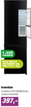 Aanbieding: Inventum KV1808B Koel-vriescombinatie