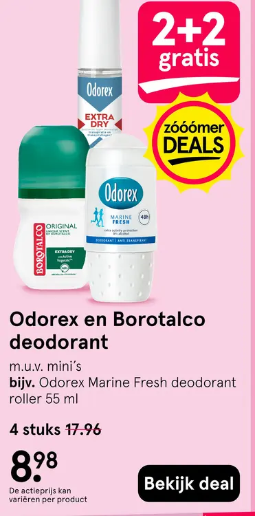 Aanbieding: Odorex en Borotalco deodorant