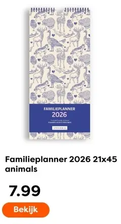 Aanbieding: Familieplanner 2026 animals
