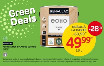 Offre: PEINTURE MUR & PLAFOND ECHO BIO