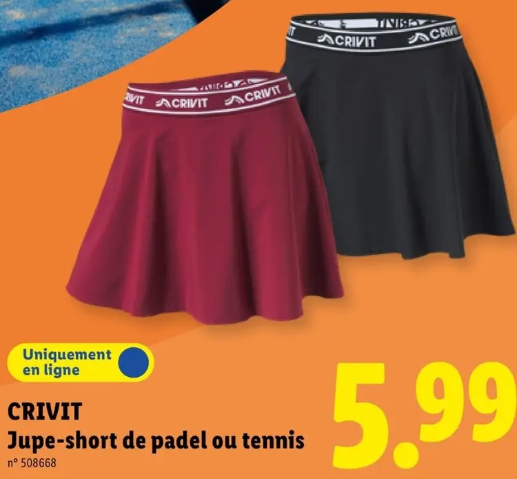 Offre: Jupe-short de padel ou tennis