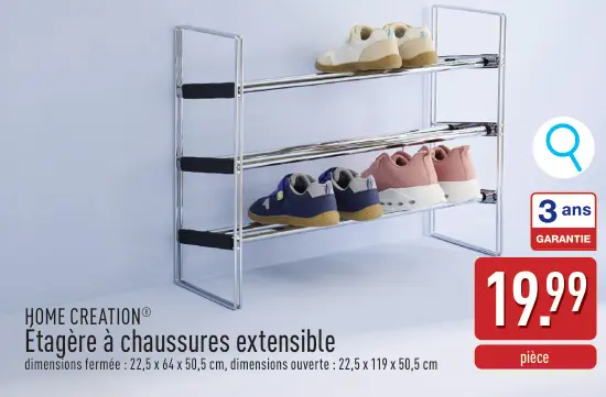 Offre: Étagère à chaussures extensible