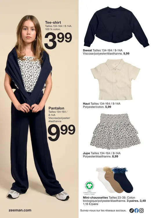 Offre: Tee-shirt, pantalon, Sweat, Haut, Jupe, Mini-Chaussettes