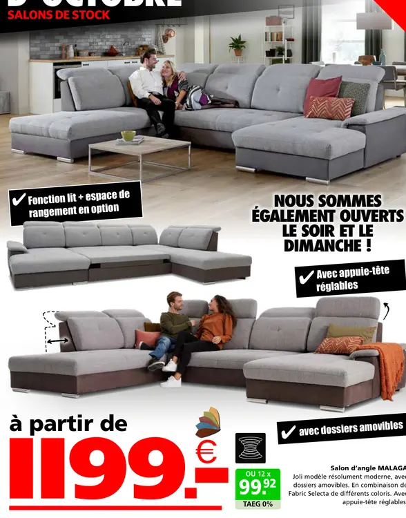Offre: Salon d'angle MALAGA