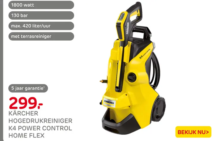 Aanbieding: Hogedrukreiniger k4 power control home flex