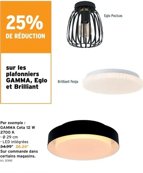Offre: plafonnier