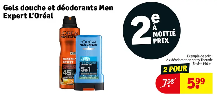 Offre: Gels douche et déodorants