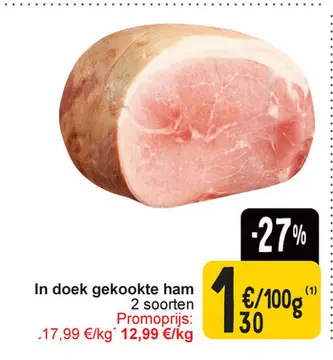 Aanbieding: In doek gekookte ham