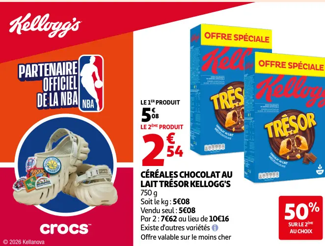 Promotie: Céréales chocolat au lait trésor