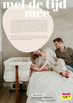 Aanbieding: Co-Sleeper Novi Baby® Goodnight Premium Walnut/Boucle Beige