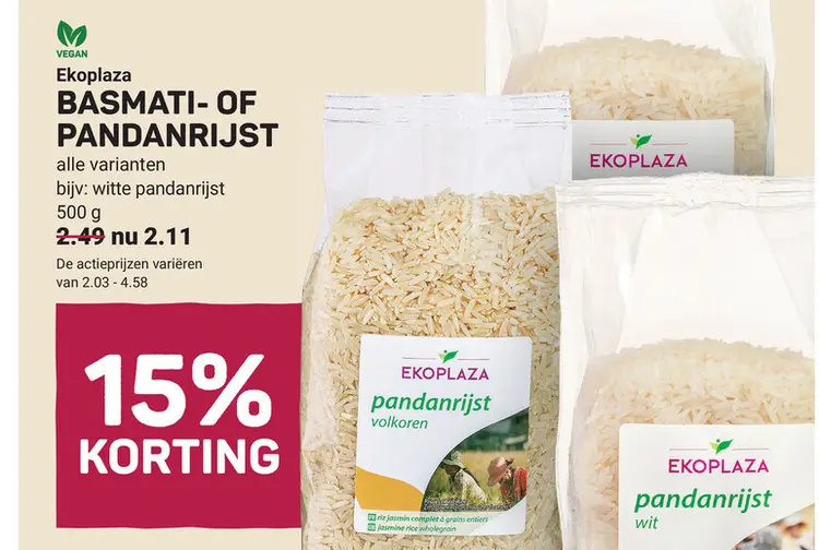 Aanbieding: Basmati- of pandanrijst