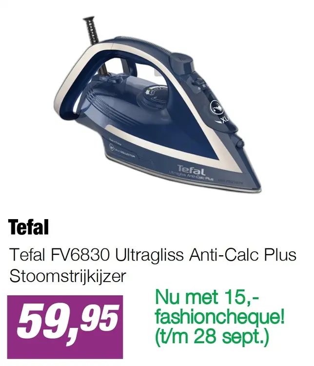 Aanbieding: Tefal FV6830 Ultragliss Anti-Calc Plus Stoomstrijkijzer