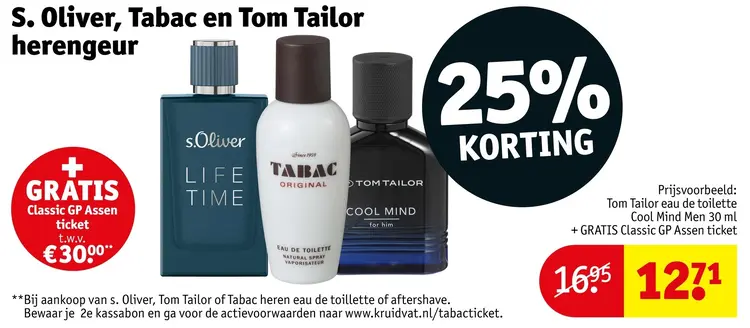 Aanbieding: S. Oliver, Tabac en Tom Tailor herengeur