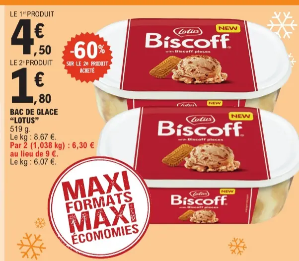 Offre: BAC DE GLACE "LOTUS" Biscoff