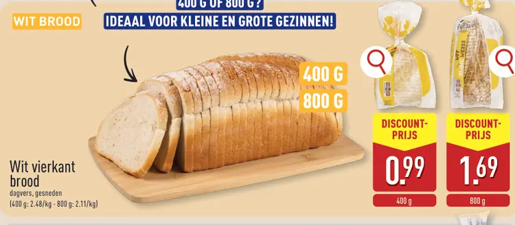 Promotie: Wit vierkant brood