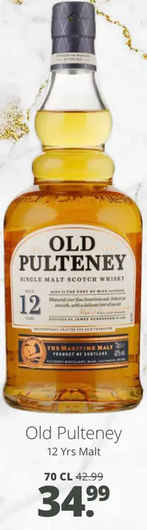 Aanbieding: Old pulteney single malt scotch whisky 12 years