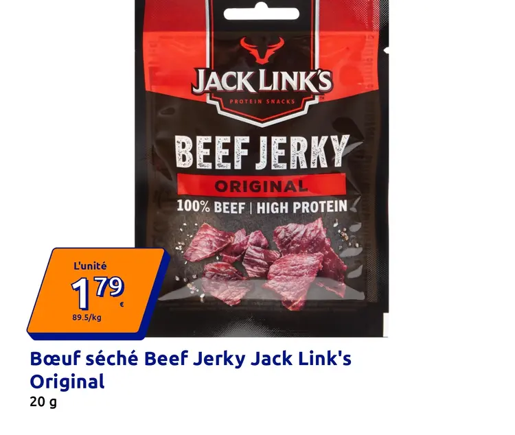 Offre: Bœuf séché Beef Jerky Jack Link's Original