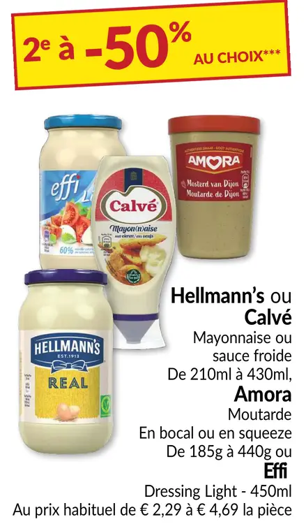 Offre: Mayonnaise, sauce froide, moutarde ou dressing
