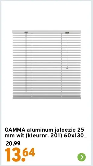 Aanbieding: aluminum jaloezie 25 mm wit (kleurnr. 201) 60