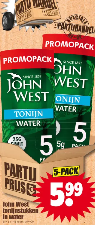 Aanbieding: Tonijnstukken in water