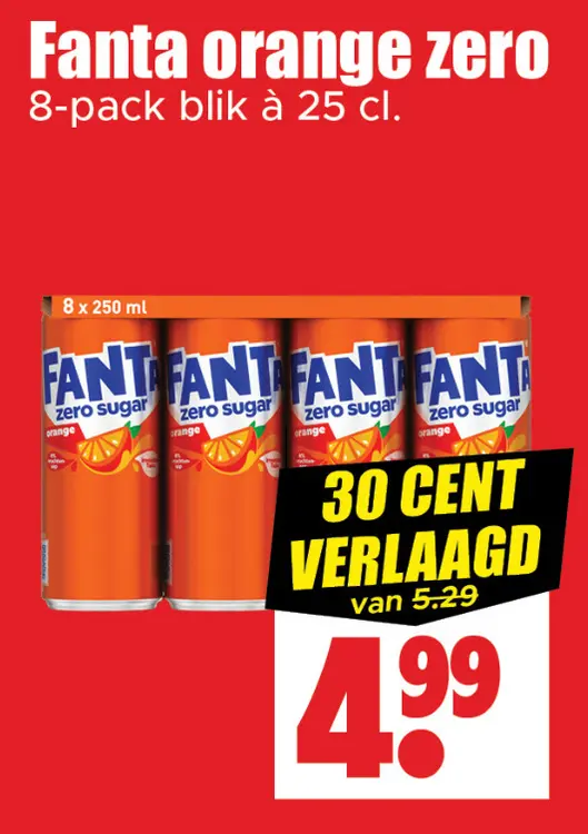 Aanbieding: Fanta orange zero