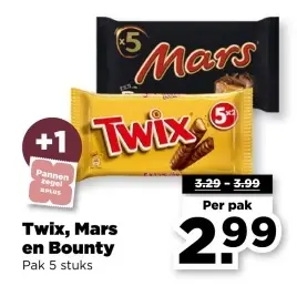 Aanbieding: Twix, Mars en Bounty