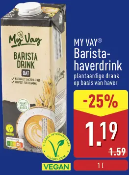 Promotie: MY VAY Barista-haverdrink
