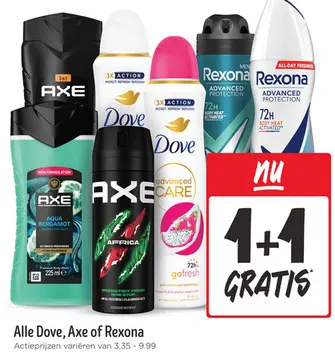 Aanbieding: Alle Dove, Axe of Rexona