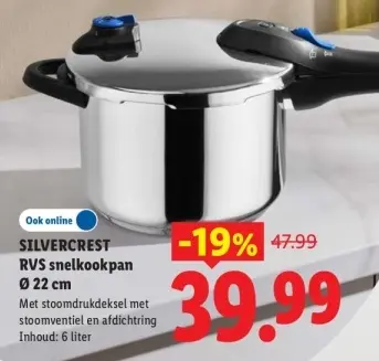 Aanbieding: RVS snelkookpan