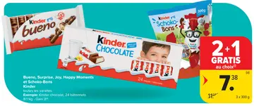 Offre: Bueno, Surprise, Joy, Happy Moments et Schoko Bons