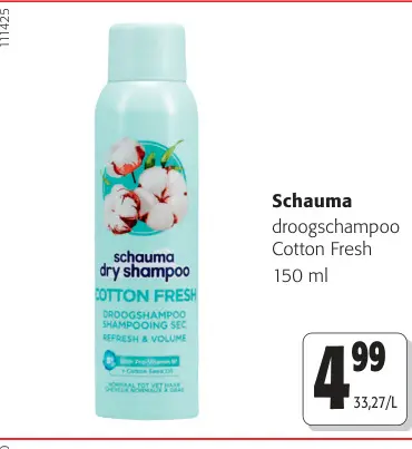 Promotie: Schauma droogschampoo Cotton Fresh