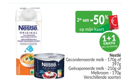 Promotie: Gecondenseerde melk, geëvaporeerde melk of melkroom