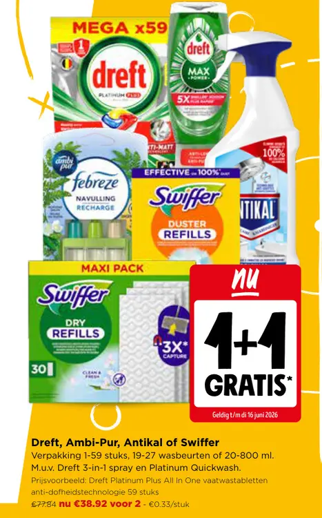 Promotie: Dreft, Ambi-Pur, Antikal of Swiffer