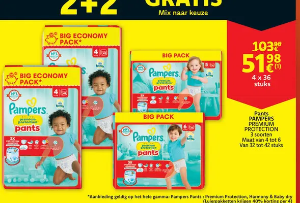 Aanbieding: Pampers Premium Protection Pants