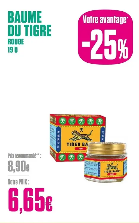 Offre: Baume du tigre rouge