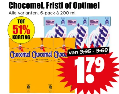 Aanbieding: Chocomel, Fristi of Optimel