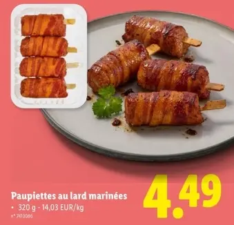 Offre: Paupiettes au lard marinées