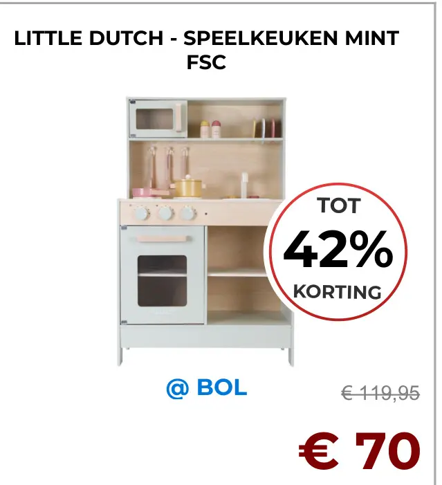 Aanbieding: Little dutch - speelkeuken mint
